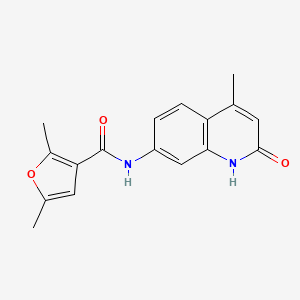 molecular formula C17H16N2O3 B2662054 2,5-二甲基-N-(4-甲基-2-氧代-1,2-二氢喹啉-7-基)呋喃-3-甲酰胺 CAS No. 1251558-37-8