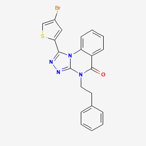 molecular formula C21H15BrN4OS B2662067 1-(4-bromothiophen-2-yl)-4-phenethyl-[1,2,4]triazolo[4,3-a]quinazolin-5(4H)-one CAS No. 866896-61-9