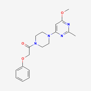 molecular formula C18H22N4O3 B2662068 1-(4-(6-甲氧基-2-甲基嘧啶-4-基)哌嗪-1-基)-2-苯氧基乙酮 CAS No. 1251690-55-7