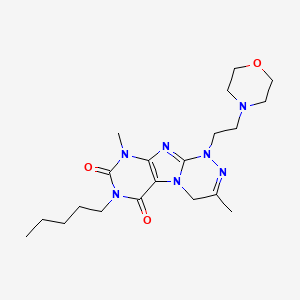 molecular formula C20H31N7O3 B2662069 3,9-Dimethyl-1-(2-morpholin-4-ylethyl)-7-pentyl-4H-purino[8,7-c][1,2,4]triazine-6,8-dione CAS No. 923510-05-8