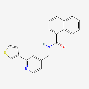 molecular formula C21H16N2OS B2662071 N-((2-(thiophen-3-yl)pyridin-4-yl)methyl)-1-naphthamide CAS No. 2034396-36-4