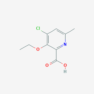 molecular formula C9H10ClNO3 B2662076 4-Chloro-3-(ethyloxy)-6-methyl-2-pyridinecarboxylic acid CAS No. 1233520-12-1
