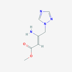 molecular formula C7H10N4O2 B2662079 甲基(2Z)-3-氨基-4-(1H-1,2,4-三唑-1-基)丁-2-烯酸酯 CAS No. 338405-78-0