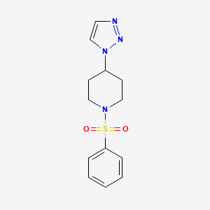 molecular formula C13H16N4O2S B2662081 1-(phenylsulfonyl)-4-(1H-1,2,3-triazol-1-yl)piperidine CAS No. 1795479-98-9