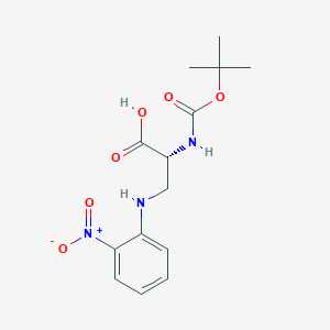 molecular formula C14H19N3O6 B2662100 (R)-2-((tert-Butoxycarbonyl)amino)-3-((2-nitrophenyl)amino)propanoic acid CAS No. 209223-32-5