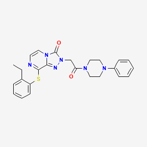 molecular formula C25H26N6O2S B2662104 8-((2-乙基苯基)硫)-2-(2-氧代-2-(4-苯基哌嗪-1-基)乙基)-[1,2,4]三唑并[4,3-a]吡嘧啉-3(2H)-酮 CAS No. 1251601-76-9