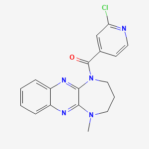 molecular formula C18H16ClN5O B2662113 2-chloro-4-{5-methyl-1H,2H,3H,4H,5H-[1,4]diazepino[2,3-b]quinoxaline-1-carbonyl}pyridine CAS No. 1043376-57-3