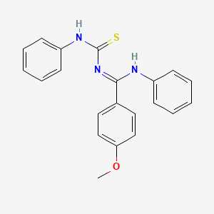 molecular formula C21H19N3OS B2662116 (E)-4-methoxy-N'-phenyl-N-(phenylcarbamothioyl)benzimidamide CAS No. 324579-73-9
