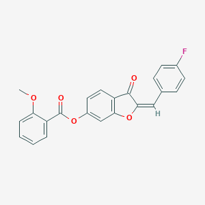 molecular formula C23H15FO5 B266212 2-(4-Fluorobenzylidene)-3-oxo-2,3-dihydro-1-benzofuran-6-yl 2-methoxybenzoate 