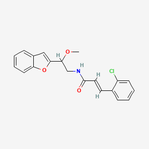 molecular formula C20H18ClNO3 B2662144 (E)-N-(2-(benzofuran-2-yl)-2-methoxyethyl)-3-(2-chlorophenyl)acrylamide CAS No. 2035018-63-2