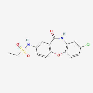 molecular formula C15H13ClN2O4S B2662150 N-(8-氯-11-氧代-10,11-二氢二苯并[b,f][1,4]噁唑-2-基)乙烷磺酰胺 CAS No. 921898-33-1