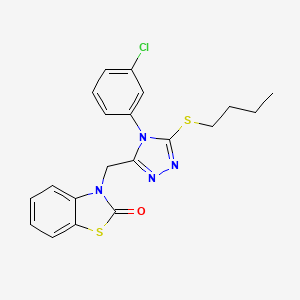 molecular formula C20H19ClN4OS2 B2662157 3-((5-(丁硫基)-4-(3-氯苯基)-4H-1,2,4-三唑-3-基甲基)苯并噻唑-2(3H)-酮 CAS No. 847403-40-1