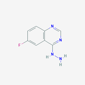 molecular formula C8H7FN4 B2662158 6-氟-4-肼基喹唑啉 CAS No. 1019166-35-8