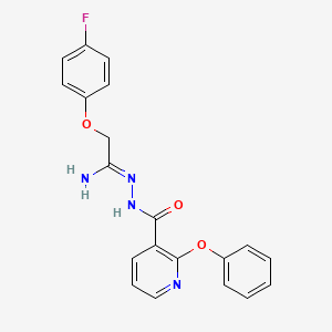 molecular formula C20H17FN4O3 B2662186 N'-[2-(4-氟苯氧)乙烯基]-2-苯氧基烟酰肼 CAS No. 337928-94-6