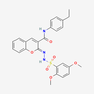 molecular formula C26H25N3O6S B2662190 (2Z)-2-[(2,5-dimethoxyphenyl)sulfonylhydrazinylidene]-N-(4-ethylphenyl)chromene-3-carboxamide CAS No. 896370-23-3