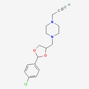 molecular formula C17H21ClN2O2 B2662201 1-{[2-(4-Chlorophenyl)-1,3-dioxolan-4-yl]methyl}-4-(prop-2-yn-1-yl)piperazine CAS No. 1797277-84-9