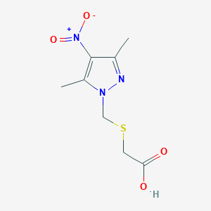 B2662218 2-(((3,5-Dimethyl-4-nitro-1H-pyrazol-1-yl)methyl)thio)acetic acid CAS No. 1006957-05-6