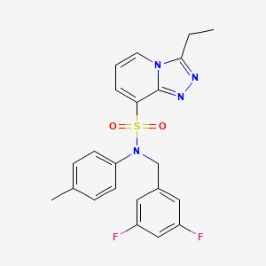 molecular formula C22H20F2N4O2S B2662254 N-[(3,5-二氟苯基)甲基]-3-乙基-N-(4-甲基苯基)-[1,2,4]三唑[4,3-a]吡啶-8-磺酰胺 CAS No. 1251694-70-8