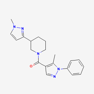 molecular formula C20H23N5O B2662255 (5-methyl-1-phenyl-1H-pyrazol-4-yl)(3-(1-methyl-1H-pyrazol-3-yl)piperidin-1-yl)methanone CAS No. 2034556-22-2