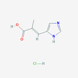 molecular formula C7H9ClN2O2 B2662263 3-(1H-咪唑-4-基)-2-甲基丙烯酸盐酸盐 CAS No. 2172606-97-0