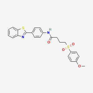 molecular formula C24H22N2O4S2 B2662265 N-(4-(苯并[d]噻唑-2-基)苯基)-4-((4-甲氧基苯基)磺酰)丁酰胺 CAS No. 941967-84-6