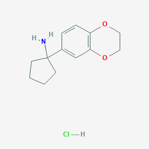 molecular formula C13H18ClNO2 B2662291 1-(2,3-Dihydro-1,4-benzodioxin-6-yl)cyclopentan-1-amine hydrochloride CAS No. 1052550-95-4