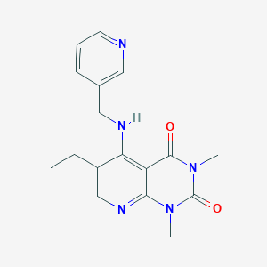 molecular formula C17H19N5O2 B2662338 6-ethyl-1,3-dimethyl-5-((pyridin-3-ylmethyl)amino)pyrido[2,3-d]pyrimidine-2,4(1H,3H)-dione CAS No. 941954-95-6