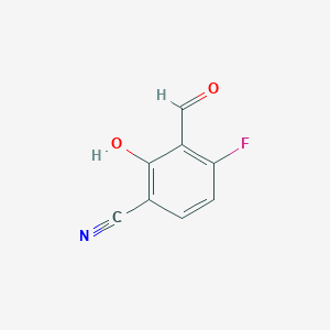 molecular formula C8H4FNO2 B2662370 4-氟-3-甲醛-2-羟基苯甲腈 CAS No. 1427382-21-5