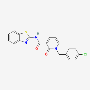 molecular formula C20H14ClN3O2S B2662371 N-(benzo[d]thiazol-2-yl)-1-(4-chlorobenzyl)-2-oxo-1,2-dihydropyridine-3-carboxamide CAS No. 899991-36-7
