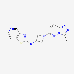 molecular formula C16H16N8S B2662375 N-甲基-N-(1-(3-甲基-[1,2,4]三唑[4,3-b]吡啶-6-基)氮杂环丁-3-基)噻唑并[4,5-c]吡啶-2-胺 CAS No. 2320176-95-0