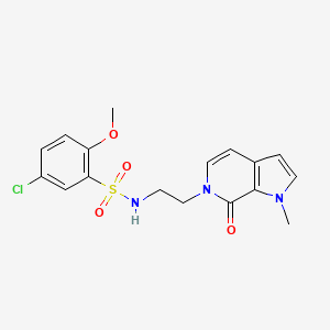 molecular formula C17H18ClN3O4S B2662378 5-chloro-2-methoxy-N-(2-(1-methyl-7-oxo-1H-pyrrolo[2,3-c]pyridin-6(7H)-yl)ethyl)benzenesulfonamide CAS No. 2034294-37-4