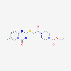 Ethyl 4-[2-(7-methyl-4-oxopyrido[1,2-a][1,3,5]triazin-2-yl)sulfanylacetyl]piperazine-1-carboxylate