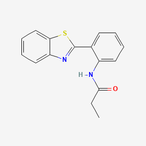 molecular formula C16H14N2OS B2662401 N-[2-(1,3-benzothiazol-2-yl)phenyl]propanamide CAS No. 477569-45-2