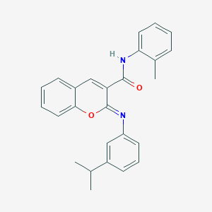 molecular formula C26H24N2O2 B2662404 (2Z)-N-(2-methylphenyl)-2-{[3-(propan-2-yl)phenyl]imino}-2H-chromene-3-carboxamide CAS No. 1327179-47-4