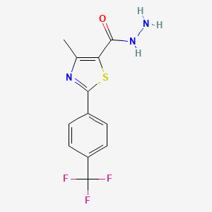 molecular formula C12H10F3N3OS B2662420 4-甲基-2-[4-(三氟甲基)苯基]-1,3-噻唑-5-甲酰肼 CAS No. 263387-25-3