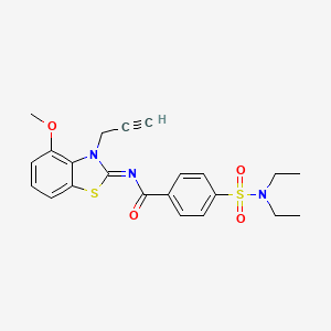 molecular formula C22H23N3O4S2 B2662446 4-(二乙基磺酰胺基)-N-(4-甲氧基-3-丙-2-炔基-1,3-苯并噻唑-2-基亚甲基)苯甲酰胺 CAS No. 868376-95-8