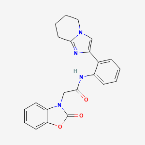 molecular formula C22H20N4O3 B2662452 2-(2-氧代苯并[d]噁唑-3(2H)-基)-N-(2-(5,6,7,8-四氢咪唑[1,2-a]吡啶-2-基)苯基)乙酰胺 CAS No. 2034611-19-1