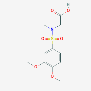 molecular formula C11H15NO6S B2662453 [(3,4-二甲氧基-苯基磺酰)-甲基氨基]-乙酸 CAS No. 633286-23-4