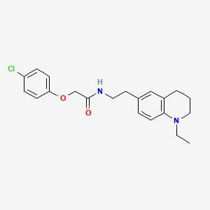 molecular formula C21H25ClN2O2 B2662465 2-(4-氯苯氧基)-N-(2-(1-乙基-1,2,3,4-四氢喹啉-6-基)乙基)乙酰胺 CAS No. 955791-55-6