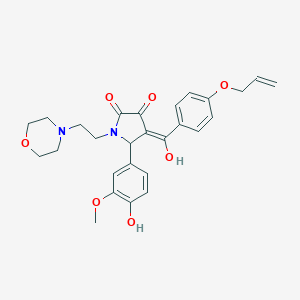 molecular formula C27H30N2O7 B266248 4-[4-(allyloxy)benzoyl]-3-hydroxy-5-(4-hydroxy-3-methoxyphenyl)-1-[2-(4-morpholinyl)ethyl]-1,5-dihydro-2H-pyrrol-2-one 