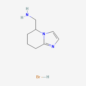 molecular formula C8H14BrN3 B2662491 5,6,7,8-Tetrahydroimidazo[1,2-a]pyridin-5-ylmethanamine;hydrobromide CAS No. 2260937-82-2