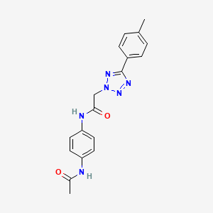 molecular formula C18H18N6O2 B2662498 N-(4-acetamidophenyl)-2-[5-(4-methylphenyl)tetrazol-2-yl]acetamide CAS No. 926116-93-0