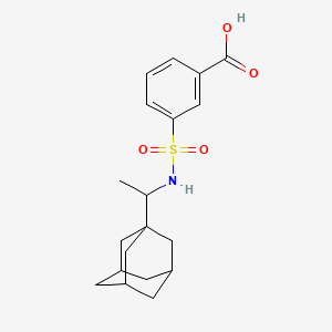 molecular formula C19H25NO4S B2662507 3-{[1-(1-金刚烷-1-基)乙基]磺酰基}苯甲酸 CAS No. 735342-32-2