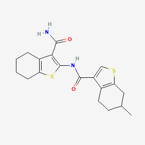 molecular formula C19H22N2O2S2 B2662510 2-[(6-甲基-4,5,6,7-四氢-1-苯并噻吩-3-甲酰)氨基]-4,5,6,7-四氢-1-苯并噻吩-3-甲酸酰胺 CAS No. 879170-25-9