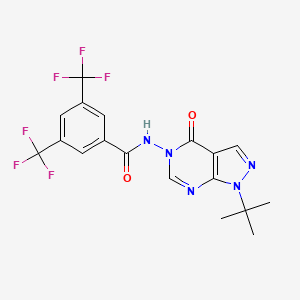N-(1-(tert-butyl)-4-oxo-1H-pyrazolo[3,4-d]pyrimidin-5(4H)-yl)-3,5-bis(trifluoromethyl)benzamide