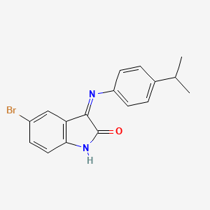 (3Z)-5-bromo-3-[(4-isopropylphenyl)imino]-1,3-dihydro-2H-indol-2-one