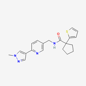 N-((6-(1-methyl-1H-pyrazol-4-yl)pyridin-3-yl)methyl)-1-(thiophen-2-yl)cyclopentanecarboxamide