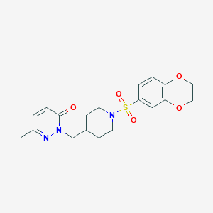 molecular formula C19H23N3O5S B2662542 2-{[1-(2,3-Dihydro-1,4-benzodioxine-6-sulfonyl)piperidin-4-yl]methyl}-6-methyl-2,3-dihydropyridazin-3-one CAS No. 2097912-36-0