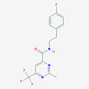 molecular formula C15H13F4N3O B2662551 N-[2-(4-Fluorophenyl)ethyl]-2-methyl-6-(trifluoromethyl)pyrimidine-4-carboxamide CAS No. 2415571-18-3