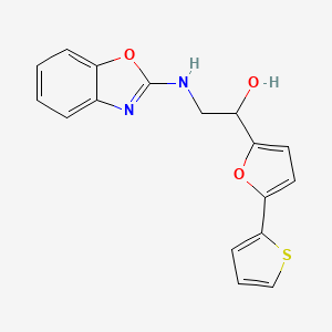 molecular formula C17H14N2O3S B2662568 2-(1,3-Benzoxazol-2-ylamino)-1-(5-thiophen-2-ylfuran-2-yl)ethanol CAS No. 2380060-66-0